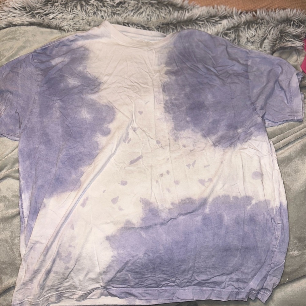 Oversized cotton purple tie dyed shirt